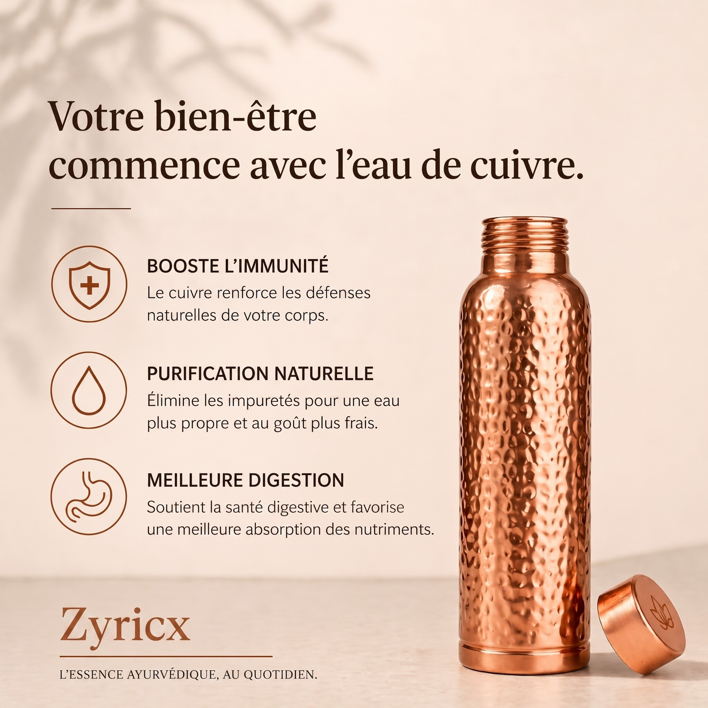 Gourde en Cuivre | L’Eau Purifiée Naturellement, Sans Plastique