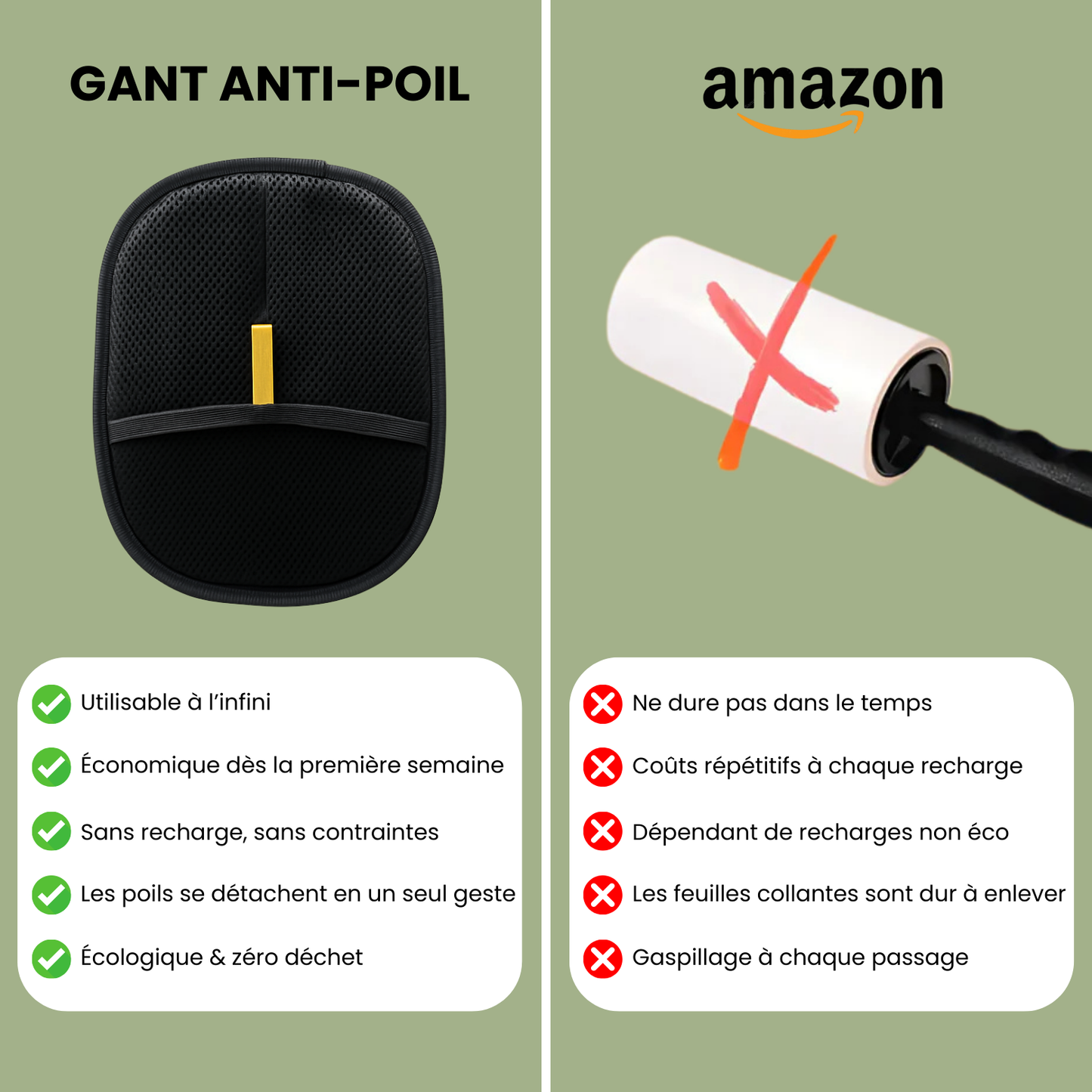 Gant Anti-Poils Réutilisable & Écologique.