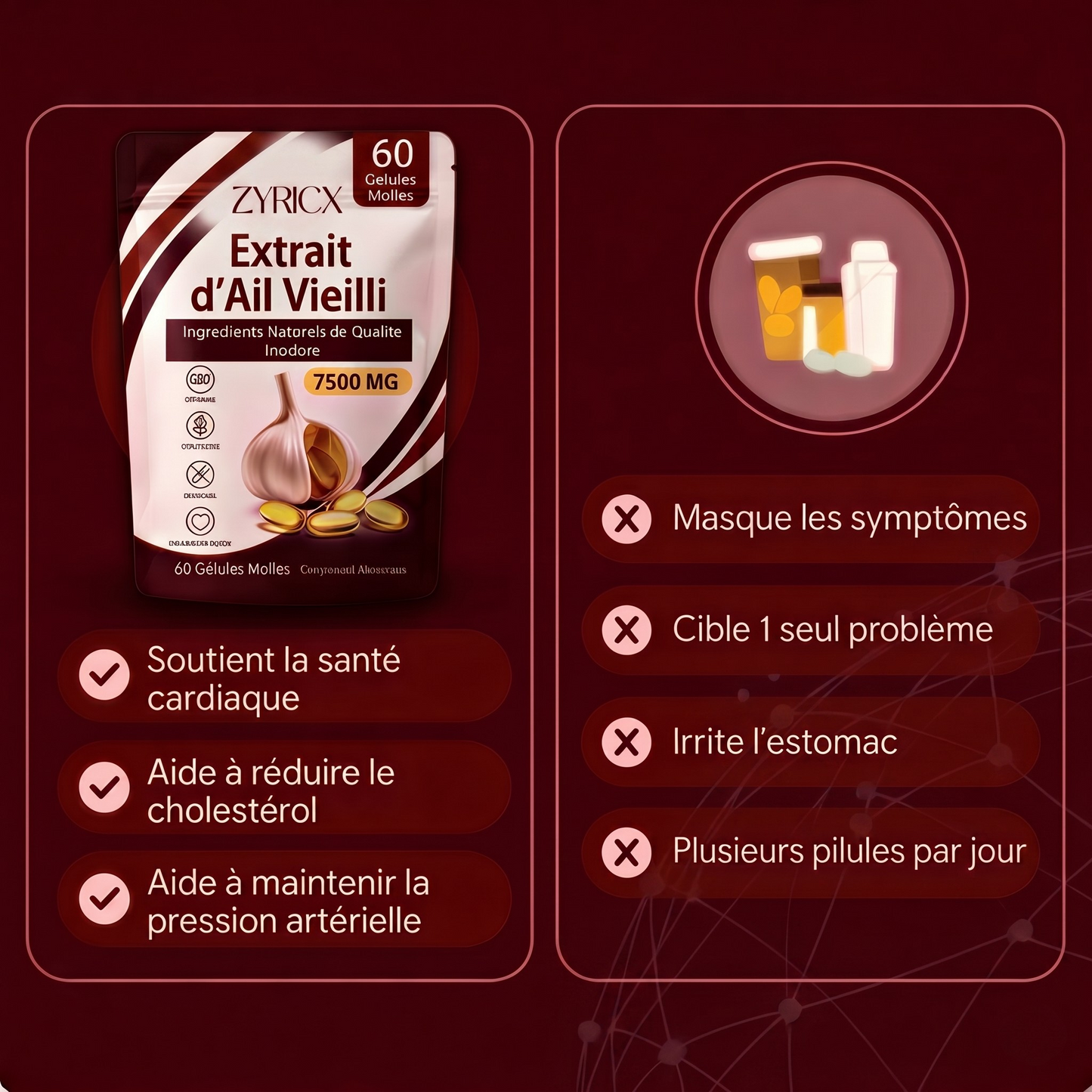 Extrait Naturel d'Ail Vieilli — Tension, Cholestérol & Bien-être global