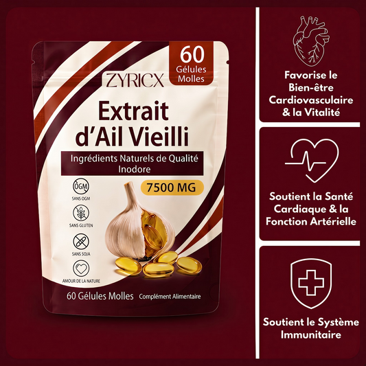Extrait Naturel d'Ail Vieilli — Tension, Cholestérol & Bien-être global