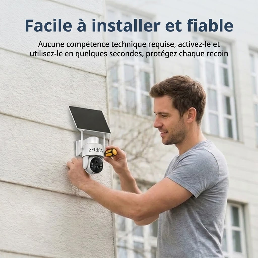 Caméra Extérieure Solaire 4G – Sans Wi-Fi