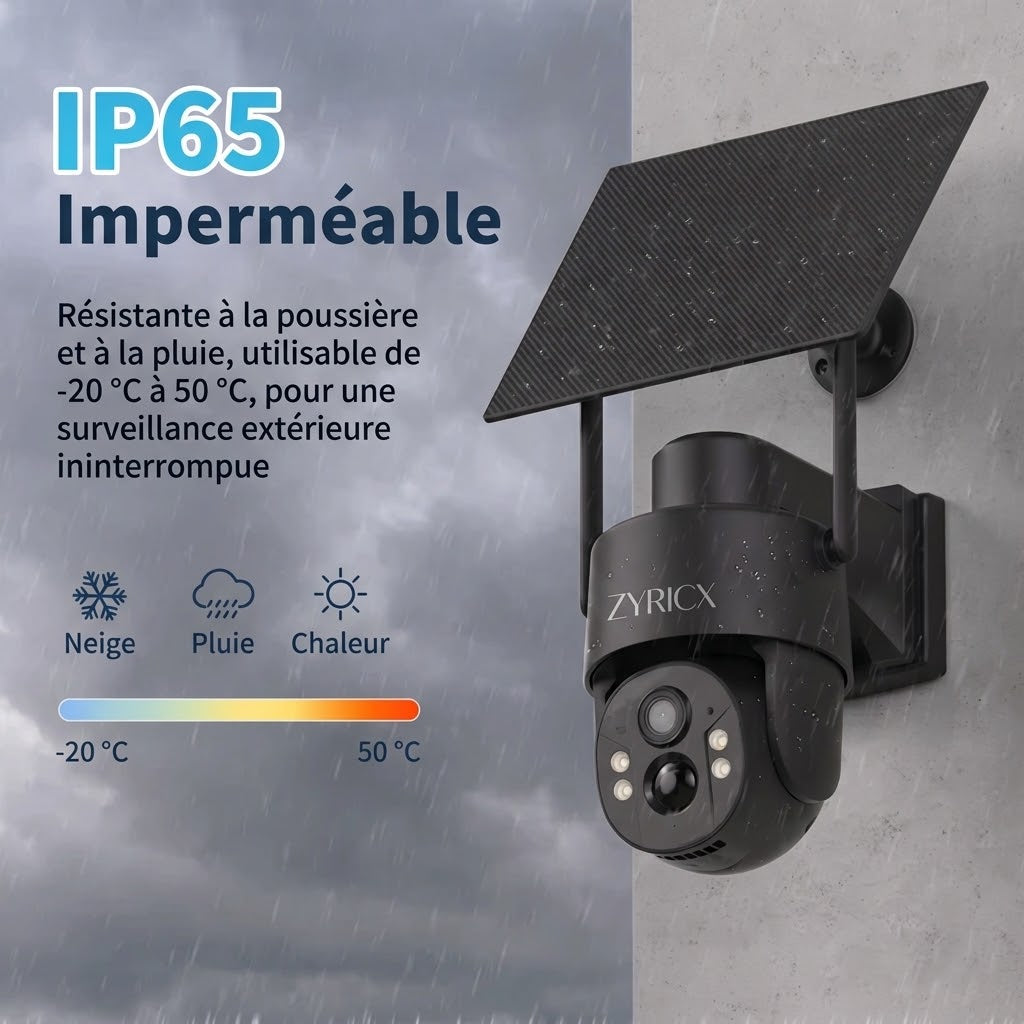 Caméra Extérieure Solaire 4G – Sans Wi-Fi