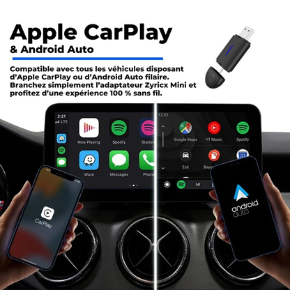 Adaptateur sans fil 2-en-1 – CarPlay et Android Auto
