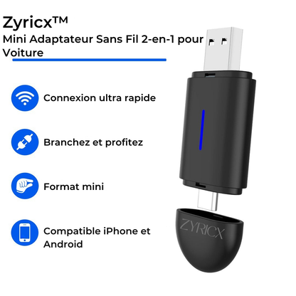 Adaptateur sans fil 2-en-1 – CarPlay et Android Auto