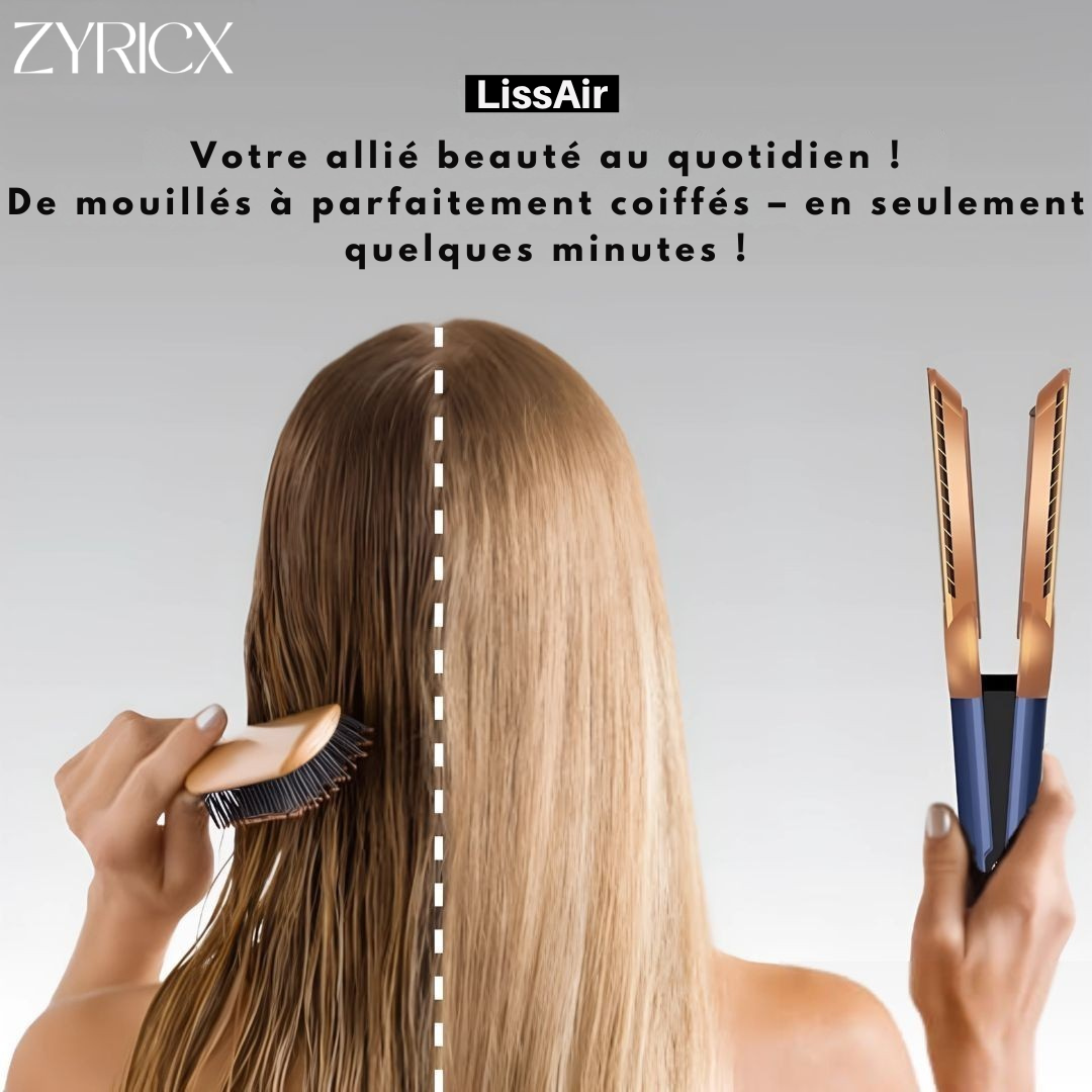 Zyricx™ LissAir – Lisseur 2-en-1 avec fonction séchage & technologie ionique