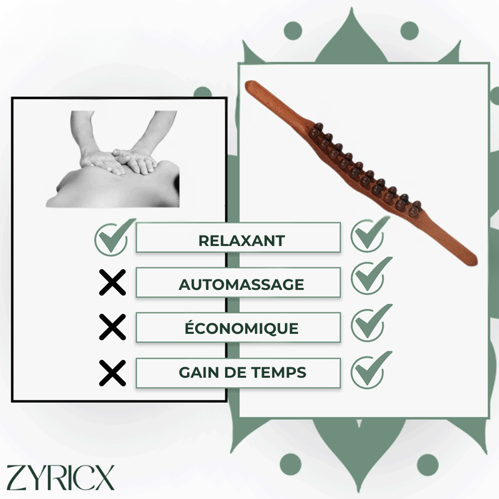BodyRoller™ - Bâton de thérapie Gua Sha en bois