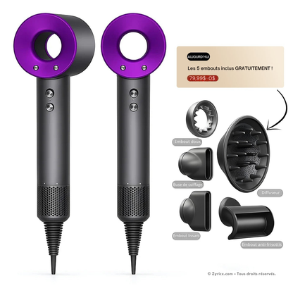 Zyricx™ AirPro 5-en-1 — Sèche-cheveux Haute Performance