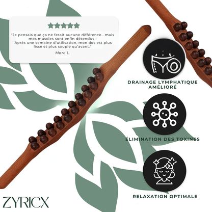 BodyRoller™ - Bâton de thérapie Gua Sha en bois