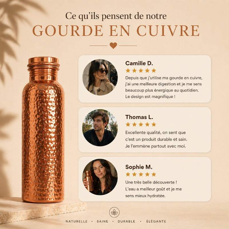 Gourde en Cuivre | L’Eau Purifiée Naturellement, Sans Plastique
