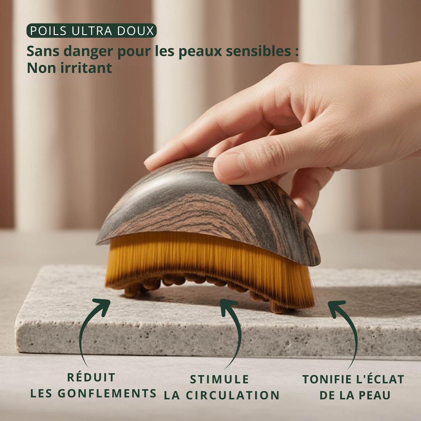 Brosse de drainage lymphatique