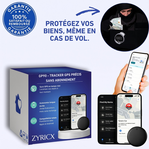 GP90 - Tracker GPS précis sans abonnement (android/apple)