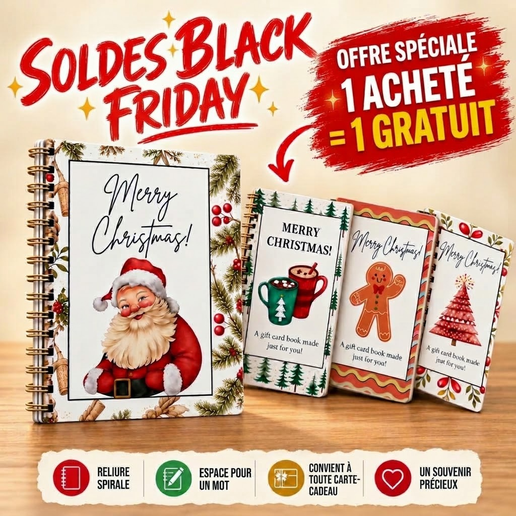 Livrets de cartes-cadeaux de Noël Zyricx – offre 1 acheté = 1 gratuit
