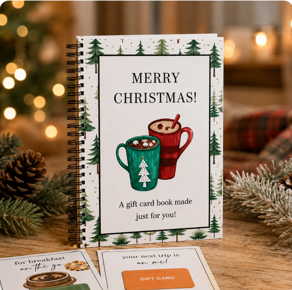 Livret de cartes-cadeaux – couverture Boissons de Noël