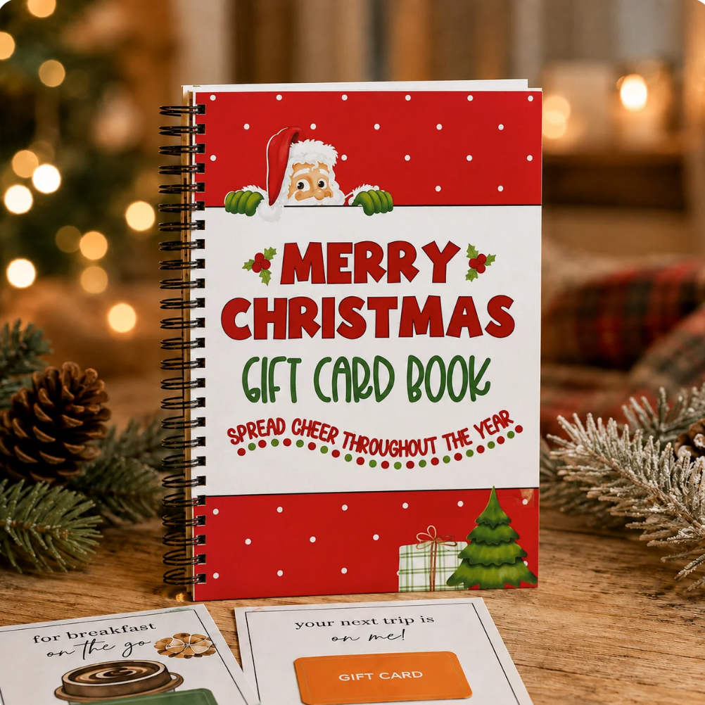 Livret de cartes-cadeaux – couverture Père Noël joyeux