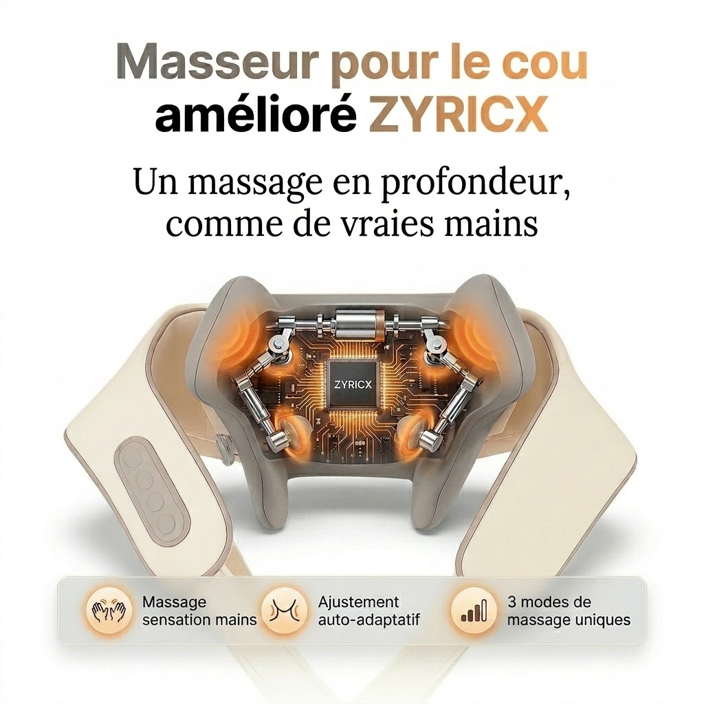 Masseur cou Zyricx : massage en profondeur, comme de vraies mains